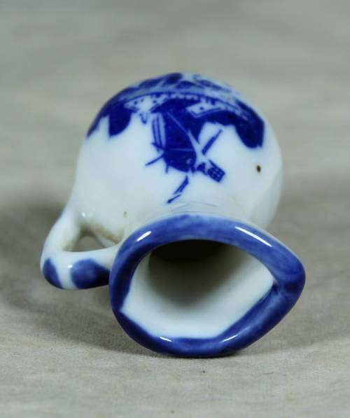 Miniature porcelain blue and white jug
