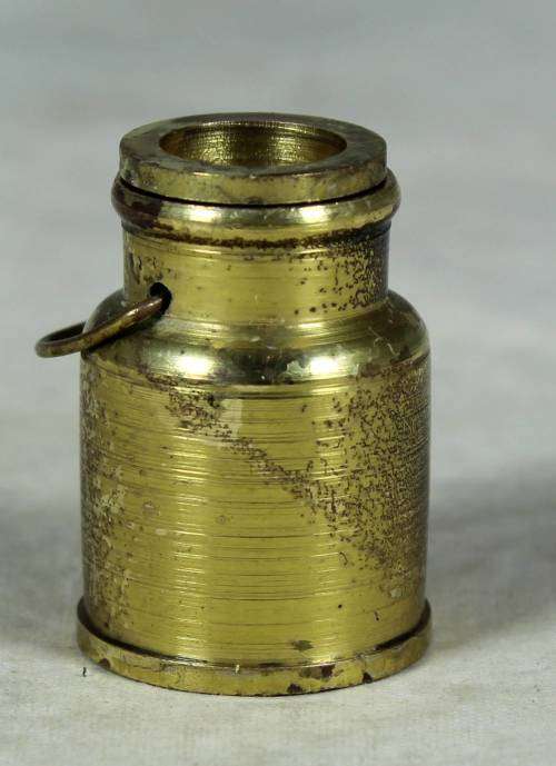 Miniature handcrafted brass temptations milk can