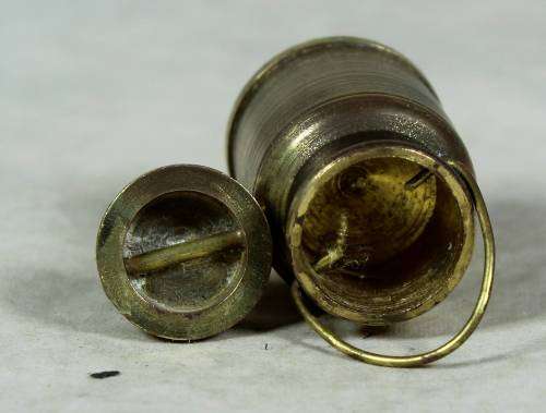 Miniature handcrafted brass temptations milk can