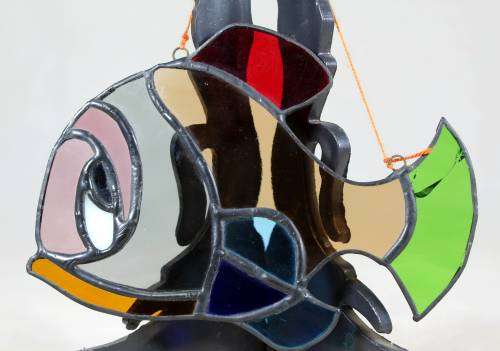 LOVELY STAINED GLASS FISH WALL HANGING-BID NOW!!