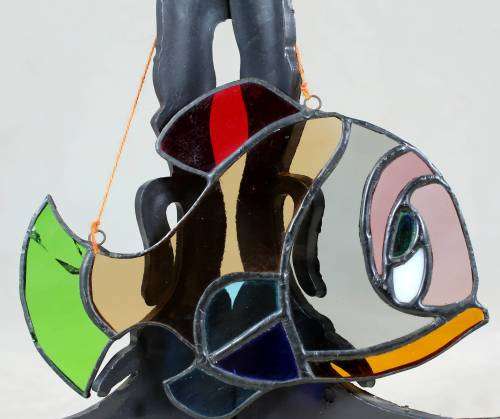 LOVELY STAINED GLASS FISH WALL HANGING-BID NOW!!