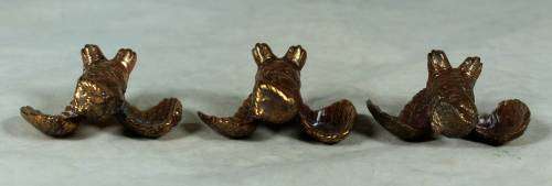 3 MINIATURE BRASS OWLS WITH SPREAD WINGS (DYNAMIC)-BID NOW!!