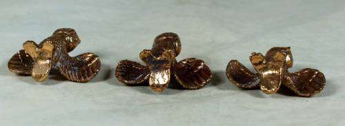 3 MINIATURE BRASS OWLS WITH SPREAD WINGS (DYNAMIC)-BID NOW!!