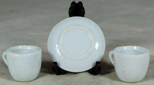 2 BEAUTIFUL PORCELAIN CUPS & ONE SAUCER - BID NOW!!!