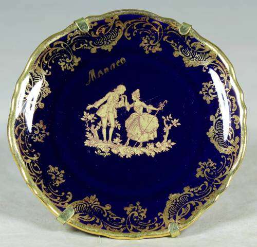 STUNNING SMALL LIMOGES DISPLAY PLATE WITH STAND - BID NOW