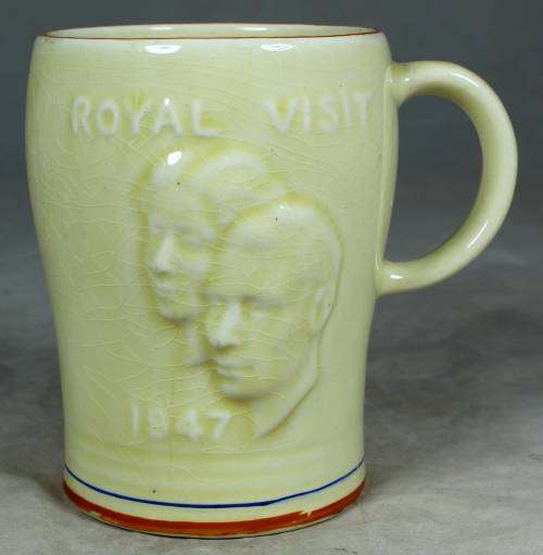 Royal visit 1947 Crown Devon S.A mug