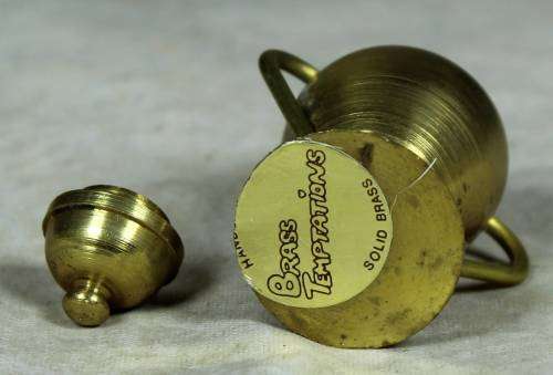 Miniature brass urn