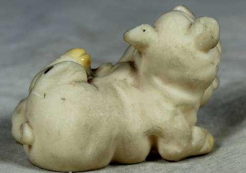 Mother piggy feeding her babies