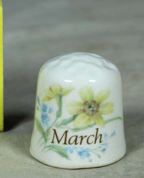 LOVELY PORCELAIN THIMBLE (MARCH WITH SUNFLOWERS)-BID NOW!