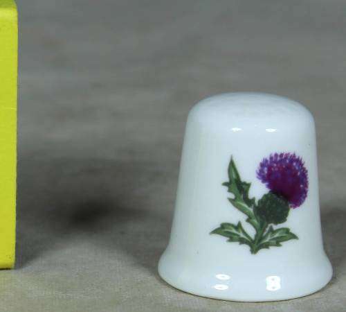 THIMBLE-ST.ANDREWS POTTERY SCOTLAND(PURPLE FLOWER)
