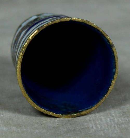 THIMBLE-CLOISONNE(BLUE&WHITE STORK)BID NOW!!