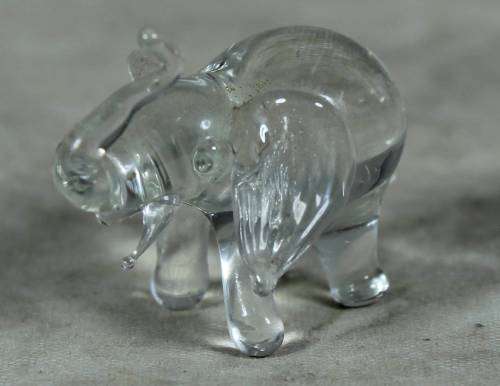 MINIATURE-GLASS ELEPHANT(BEAUTIFUL)BID NOW