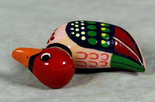 MINIATURE-HAND PAINTED MULTICOLORED DUCK BY FAY(LOVELY) BID NOW!!!