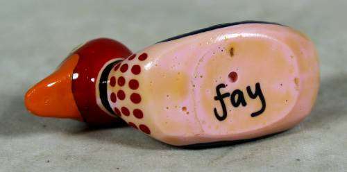 MINIATURE-HAND PAINTED MULTICOLORED DUCK BY FAY(LOVELY) BID NOW!!!