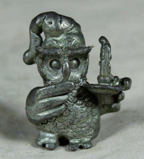 MINIATURE-METAL NIGHT OWL-(MAGNIFICENT)BID NOW!