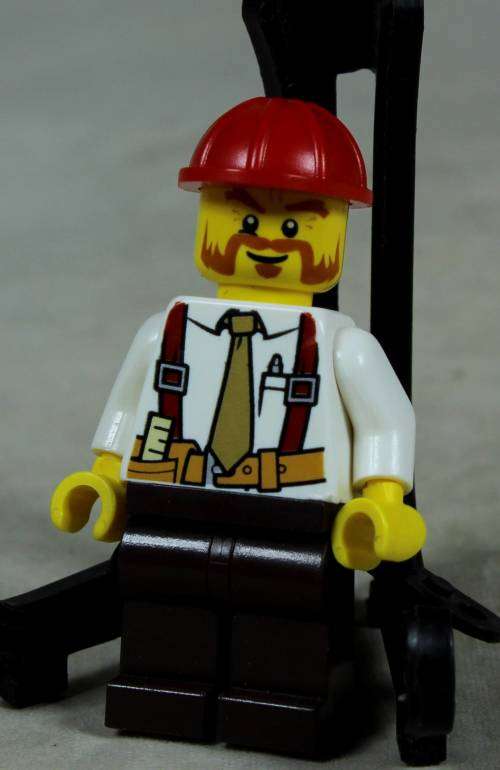 Lego mini figurine - Construction foreman with suspenders