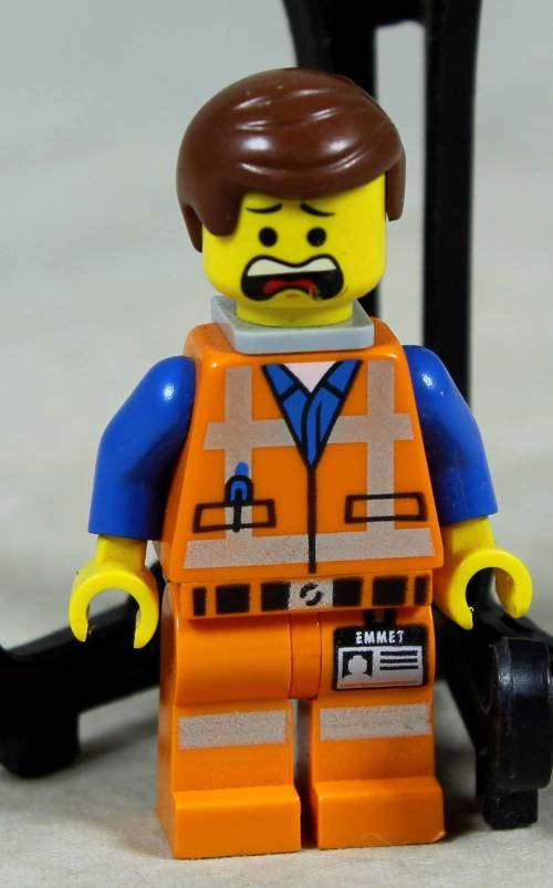 MINIATURE LEGO FIGURINE-EMMET(SCARED FACE) BID NOW