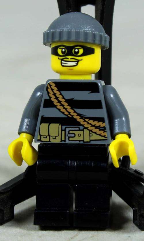 Miniature Lego figurine - City burglar