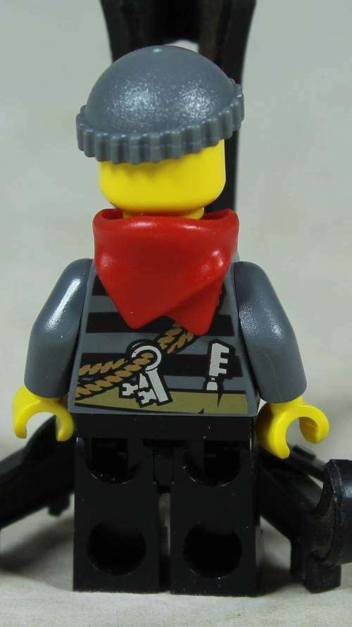 Miniature Lego figurine - City burglar with a red bandanna  (CTY0433)