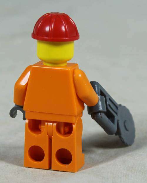 Miniature Lego figurine - Construction worker with angle grinder (CTY0366)