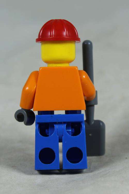 Miniature Lego figurine - Construction worker with shovel (CTY0110)