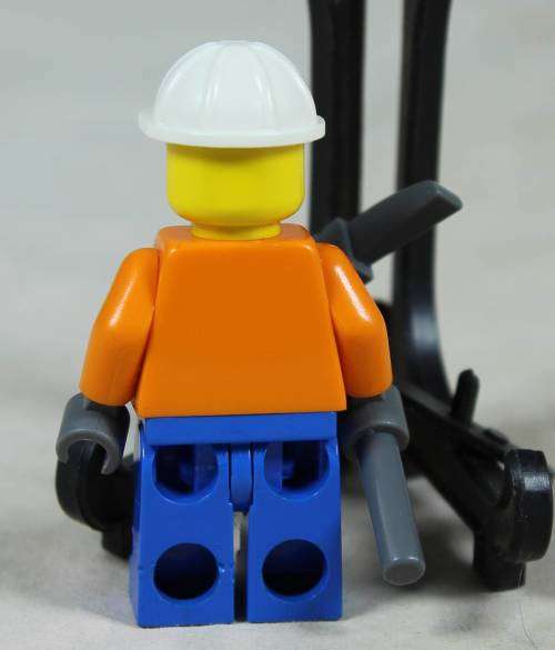 Miniature Lego figurine - Construction worker with pick-ax (CTY0110)