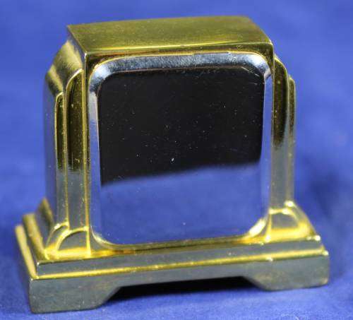 EXQUISITE HACHETTE MINIATURE METAL CLOCK WITH BOOKLET-ART DECO MANTEL BID NOW!!