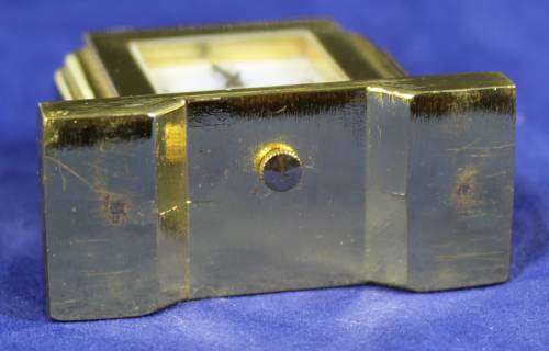 EXQUISITE HACHETTE MINIATURE METAL CLOCK WITH BOOKLET-ART DECO MANTEL BID NOW!!