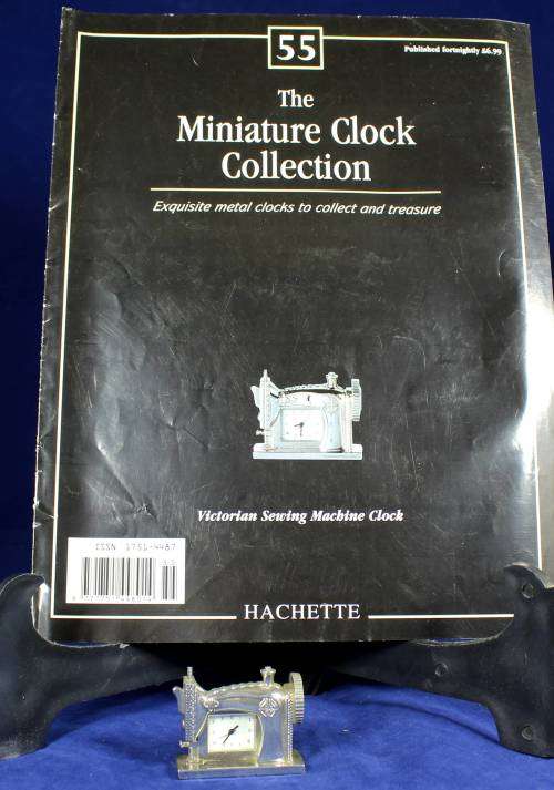EXQUISITE HACHETTE MINIATURE METAL CLOCK TO COLLECT & TREASURE WITH BOOKLET-VICTORIAN SEWING MACHINE