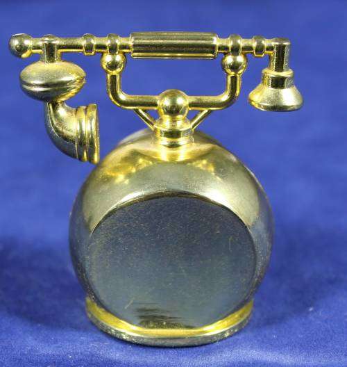 EXQUISITE HACHETTE MINIATURE METAL CLOCK WITH BOOKLET-ANTIQUE TELEPHONE BID NOW!!