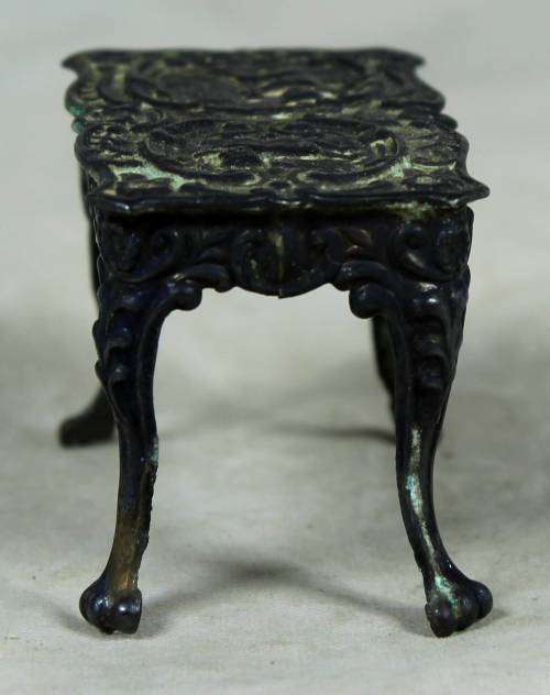 Miniature embossed rectangular table