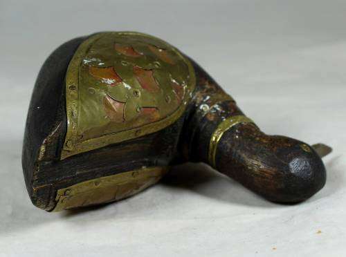 AMAZING WOODEN DUCK WITH BRASS AND COPPER INLAY-BID NOW!!