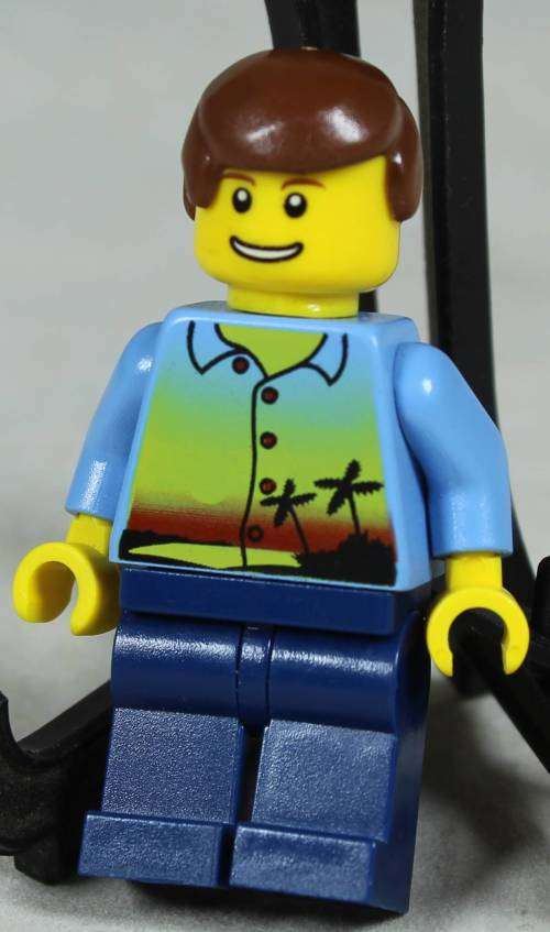 Lego mini figurine - Man in a Hawaii shirt (Sunset and palm trees TWN109)