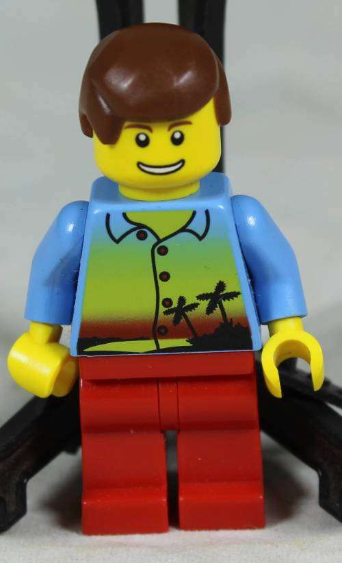Lego mini figurine - Man in a Hawaii shirt (Sunset and palm trees TWN109)