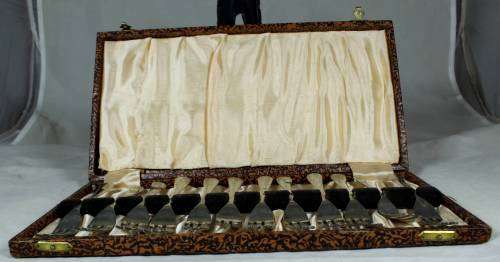 SET OF TWELVE SHEFFIELD CAKE FORKS(STUNNING)-BID NOW!!!