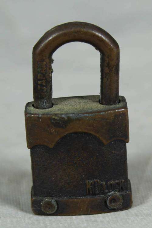 Miniature vintage bronze padlock