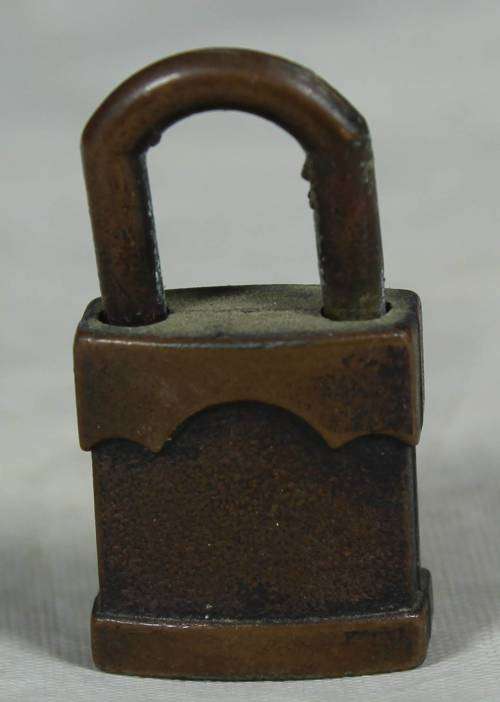 Miniature vintage bronze padlock