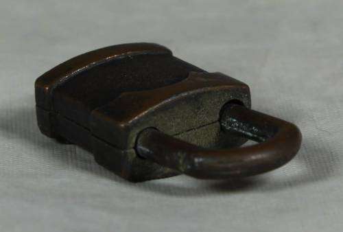 Miniature vintage bronze padlock