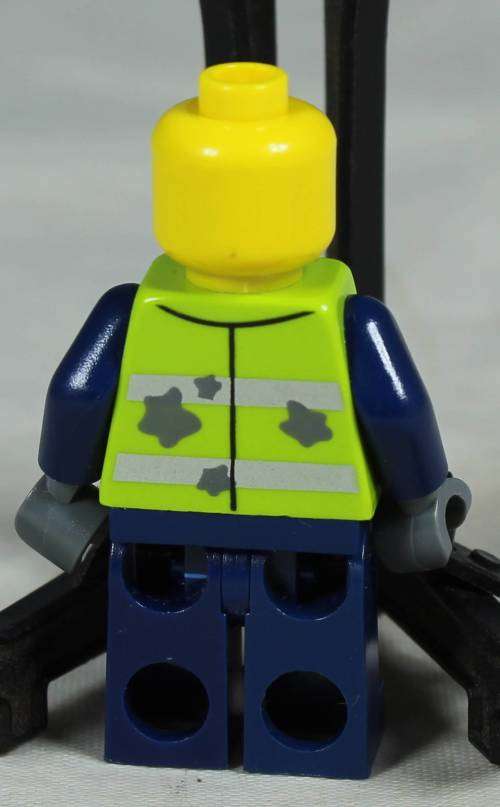 LEGO MINI FIGURINE-GARBAGE MAN GRANT(LEGO MOVIE TLM050)BID NOW!!