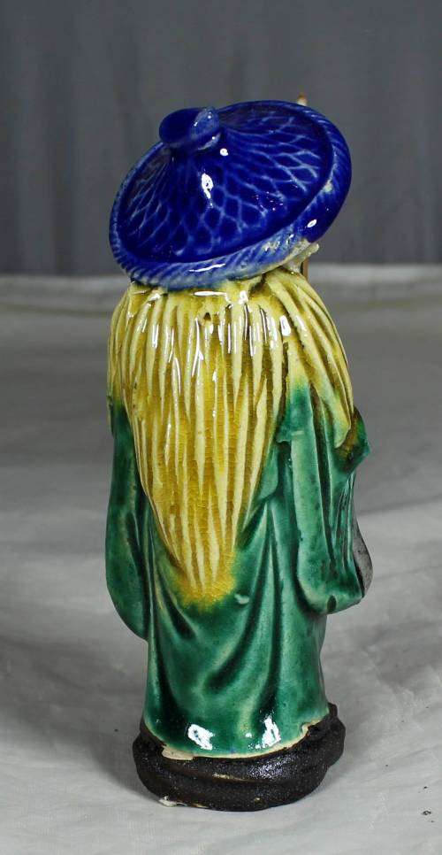 Collectible mud men - old man going fishing