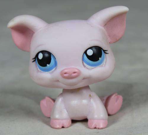 LITTLEST PET SHOP AUTHENTIC RANGE WITH A RED MAGNET(HASBRO 2005)PINK PIG#296(SO CUTE)BID NOW!