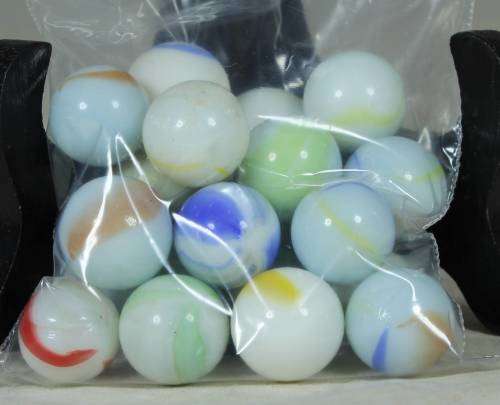 VINTAGE WHITE COLLECTION OF 20 MARBLES-A MUST HAVE-BID NOW!