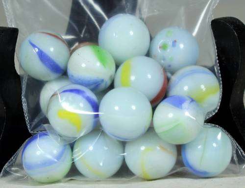 VINTAGE WHITE COLLECTION OF 20 MARBLES-A MUST HAVE-BID NOW!