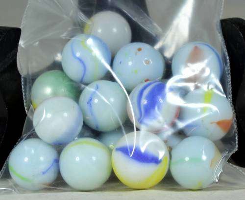 VINTAGE WHITE COLLECTION OF 20 MARBLES-A MUST HAVE-BID NOW!