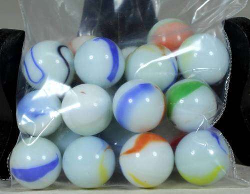 VINTAGE WHITE COLLECTION OF 20 MARBLES-A MUST HAVE-BID NOW!