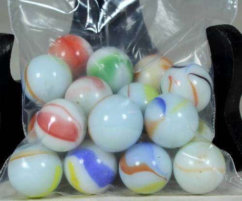 VINTAGE WHITE COLLECTION OF 20 MARBLES-A MUST HAVE-BID NOW!