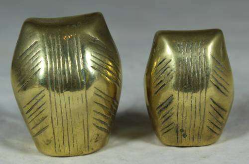 MINIATURE BRASS-PAIR OF OWLS-BID NOW!