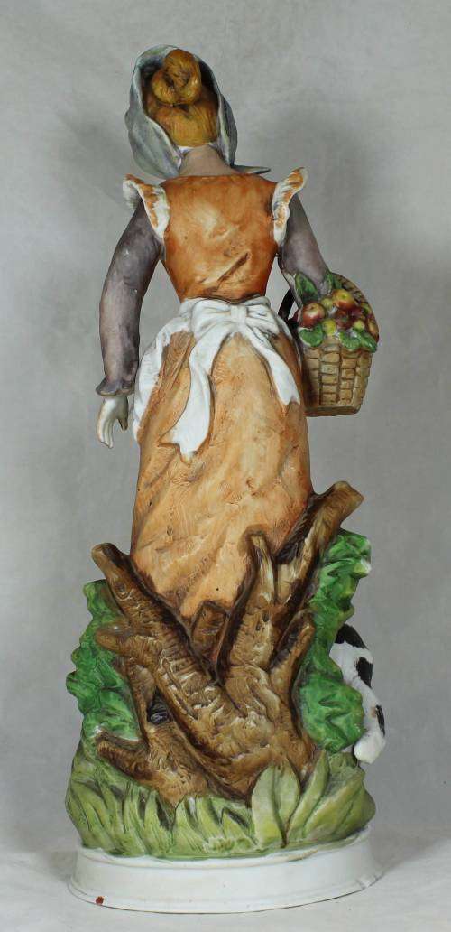 LARGE LADY WITH A BASKET AND A DOG(STUNNING) BID NOW!
