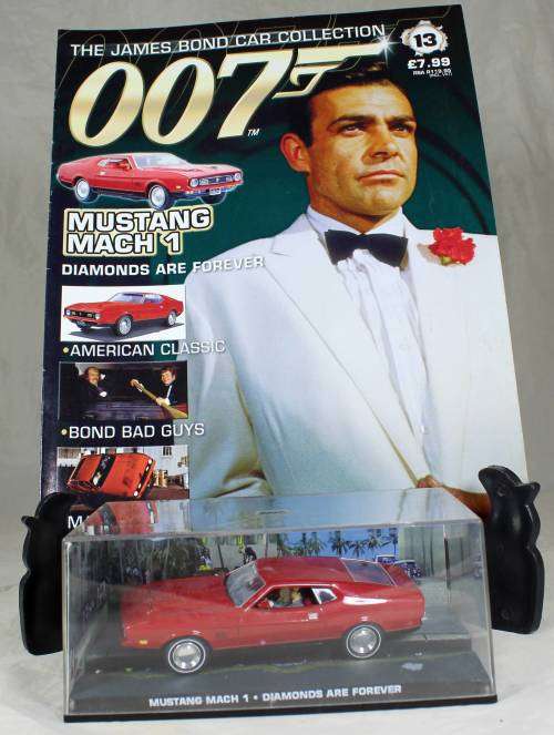 JAMES BOND 007 WITH MAGAZINE UNIVERSAL HOBBIES-FORD MUSTANG MACH1(DIAMONDS ARE FOREVER#13)