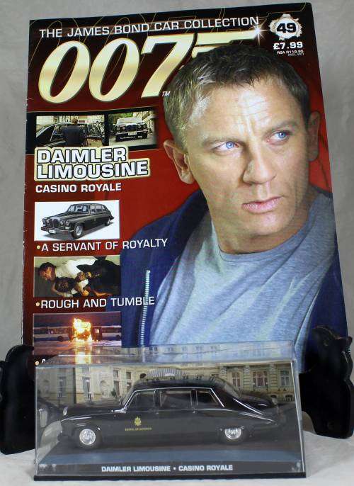JAMES BOND 007 WITH MAGAZINE UNIVERSAL HOBBIES-DAIMLER LIMOUSINE(CASINO ROYALE#49)